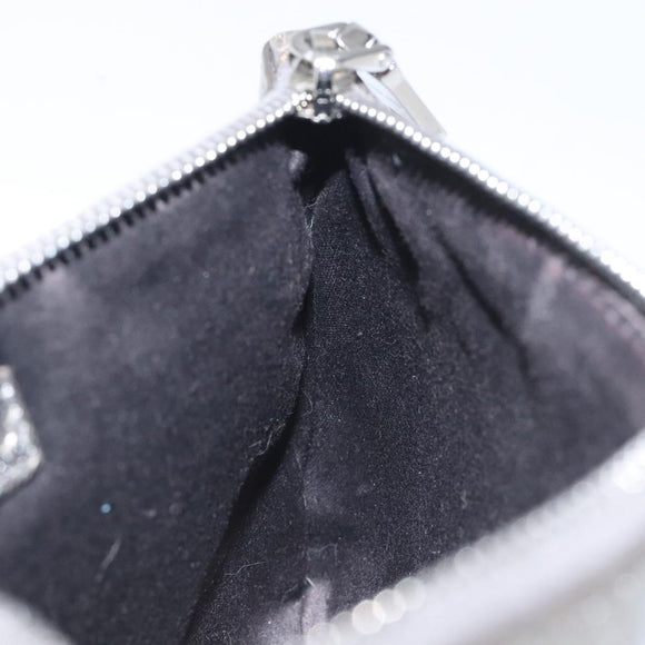 Miu Miu Pouch Leather Silver Auth BA3607