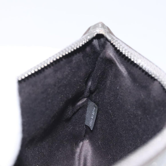 Miu Miu Pouch Leather Silver Auth BA3607