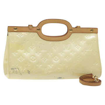 LOUIS VUITTON Monogram Vernis Roxbury Drive Hand Bag Perle M91374 LV Auth BA3610