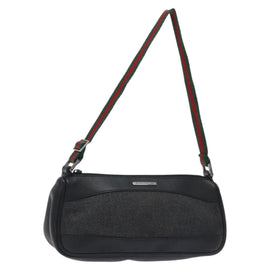 GUCCI Web Sherry Line Accessory Pouch Canvas Red Black 92820 Auth BA3614