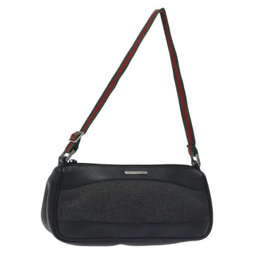 GUCCI Web Sherry Line Accessory Pouch Canvas Red Black 92820 Auth BA3614