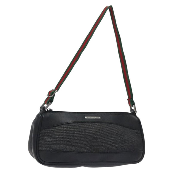 GUCCI Web Sherry Line Accessory Pouch Canvas Red Black 92820 Auth BA3614