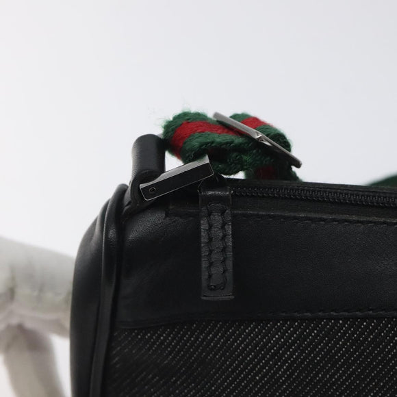 GUCCI Web Sherry Line Accessory Pouch Canvas Red Black 92820 Auth BA3614