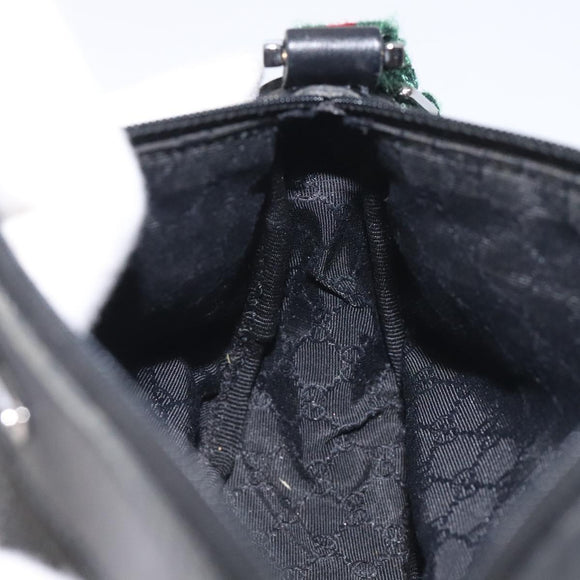 GUCCI Web Sherry Line Accessory Pouch Canvas Red Black 92820 Auth BA3614