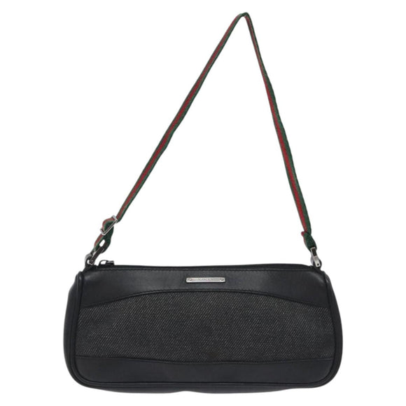 GUCCI Web Sherry Line Accessory Pouch Canvas Red Black 92820 Auth BA3614