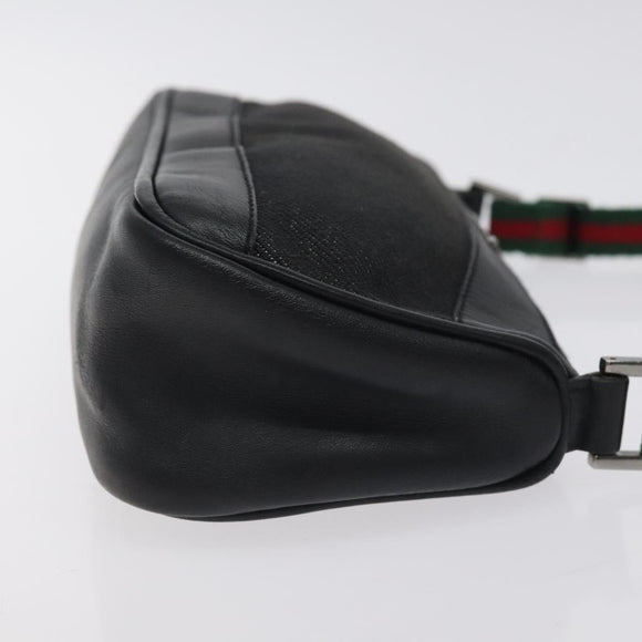 GUCCI Web Sherry Line Accessory Pouch Canvas Red Black 92820 Auth BA3614