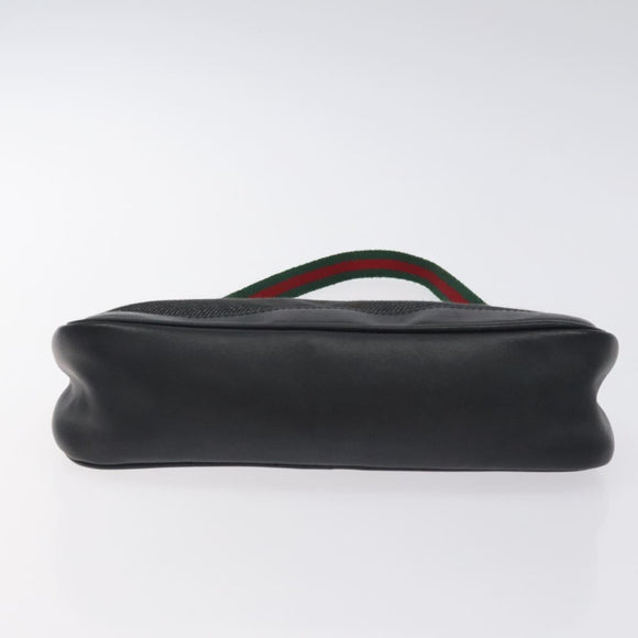 GUCCI Web Sherry Line Accessory Pouch Canvas Red Black 92820 Auth BA3614