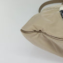 Salvatore Ferragamo Vala Hand Bag Nylon 2way Beige Silver Auth BA3615-10