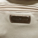 Salvatore Ferragamo Vala Hand Bag Nylon 2way Beige Silver Auth BA3615-18