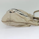 Salvatore Ferragamo Vala Hand Bag Nylon 2way Beige Silver Auth BA3615-4