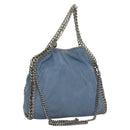 Stella MacCartney Falabella Chain Bag Suede 2way Light Blue Silver Auth BA3617-1