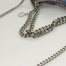 Stella MacCartney Falabella Chain Bag Suede 2way Light Blue Silver Auth BA3617-7