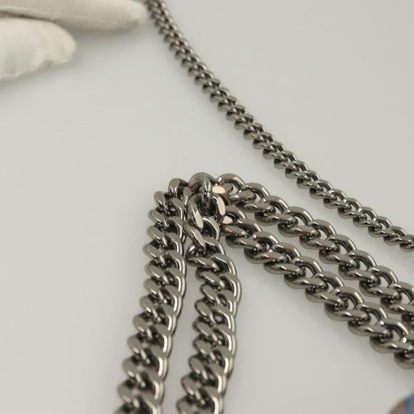 Stella MacCartney Falabella Chain Bag Suede 2way Light Blue Silver Auth BA3617