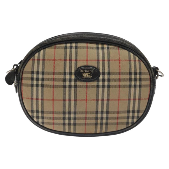 Burberrys Nova Check Shoulder Bag Canvas Beige Auth BA3623