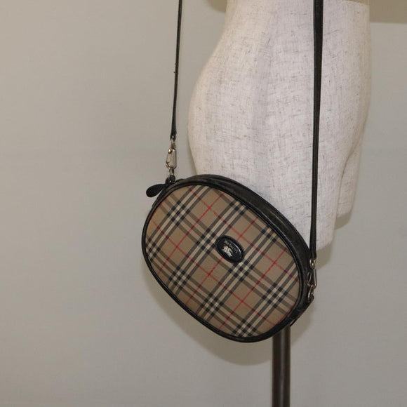 Burberrys Nova Check Shoulder Bag Canvas Beige Auth BA3623