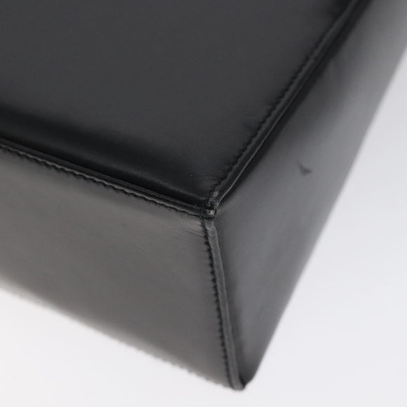 BALLY Chain Shoulder Bag Leather Black Gold Auth BA3624