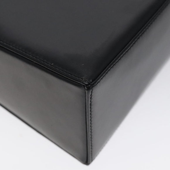 BALLY Chain Shoulder Bag Leather Black Gold Auth BA3624