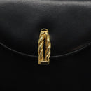 BALLY Chain Shoulder Bag Leather Black Gold Auth BA3624-18