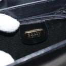 BALLY Chain Shoulder Bag Leather Black Gold Auth BA3624-10
