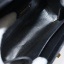 BALLY Chain Shoulder Bag Leather Black Gold Auth BA3624-11