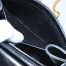 BALLY Chain Shoulder Bag Leather Black Gold Auth BA3624-21