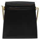 BALLY Chain Shoulder Bag Leather Black Gold Auth BA3624-2