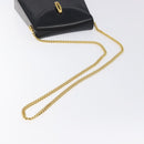BALLY Chain Shoulder Bag Leather Black Gold Auth BA3624-7