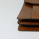 BALLY Hand Bag Leather 2way Brown Gold Auth BA3625-9