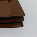 BALLY Hand Bag Leather 2way Brown Gold Auth BA3625-14