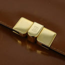 BALLY Hand Bag Leather 2way Brown Gold Auth BA3625-17