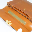 BALLY Hand Bag Leather 2way Brown Gold Auth BA3625-10