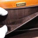 BALLY Hand Bag Leather 2way Brown Gold Auth BA3625-12