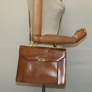 BALLY Hand Bag Leather 2way Brown Gold Auth BA3625-23