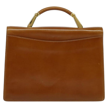 BALLY Hand Bag Leather 2way Brown Gold Auth BA3625 - 0