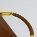 BALLY Hand Bag Leather 2way Brown Gold Auth BA3625-8