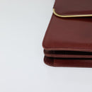 BALLY Shoulder Bag Leather Bordeaux Gold Auth BA3626-9