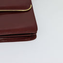 BALLY Shoulder Bag Leather Bordeaux Gold Auth BA3626-14