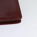 BALLY Shoulder Bag Leather Bordeaux Gold Auth BA3626-16