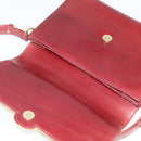 BALLY Shoulder Bag Leather Bordeaux Gold Auth BA3626-10