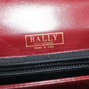 BALLY Shoulder Bag Leather Bordeaux Gold Auth BA3626-11
