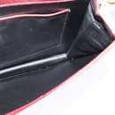 BALLY Shoulder Bag Leather Bordeaux Gold Auth BA3626-18