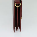 BALLY Shoulder Bag Leather Bordeaux Gold Auth BA3626-3