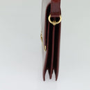 BALLY Shoulder Bag Leather Bordeaux Gold Auth BA3626-4