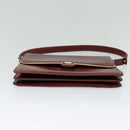BALLY Shoulder Bag Leather Bordeaux Gold Auth BA3626-5