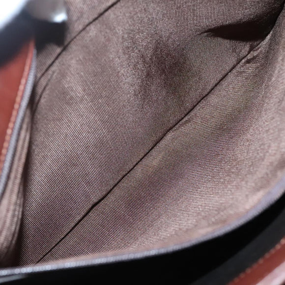 BALLY Quilted Shoulder Bag Leather Brown Gold Auth BA3627