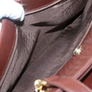 BALLY Quilted Shoulder Bag Leather Brown Gold Auth BA3627-21