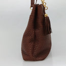 BALLY Quilted Shoulder Bag Leather Brown Gold Auth BA3627-3