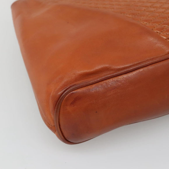 BALLY Quilted Shoulder Bag Leather Brown Gold Auth BA3630