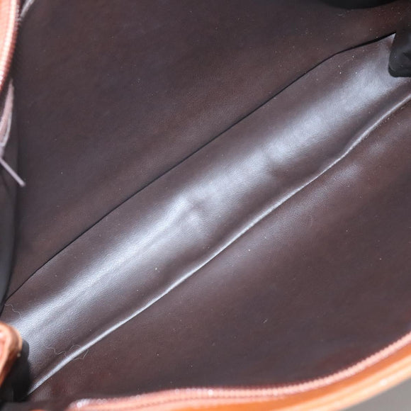 BALLY Quilted Shoulder Bag Leather Brown Gold Auth BA3630