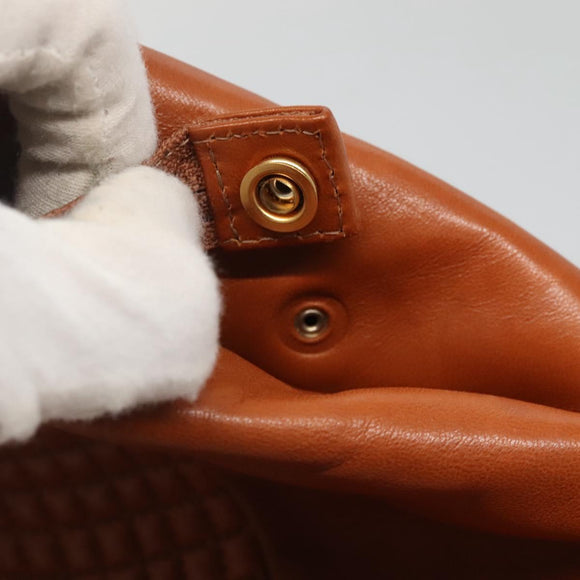 BALLY Quilted Shoulder Bag Leather Brown Gold Auth BA3630